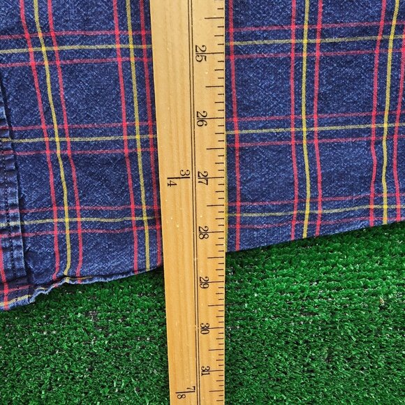 Levis Shirt Mens XL Blue Plaid Long Sleeve Button Up Slim Fit Preppy Western - Picture 5 of 8
